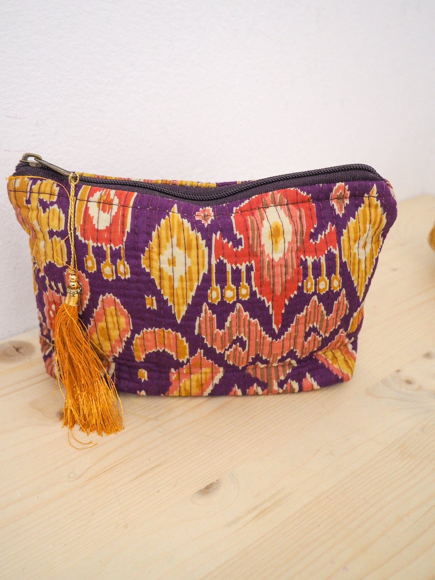 Ethnic trapezoid toiletry bag