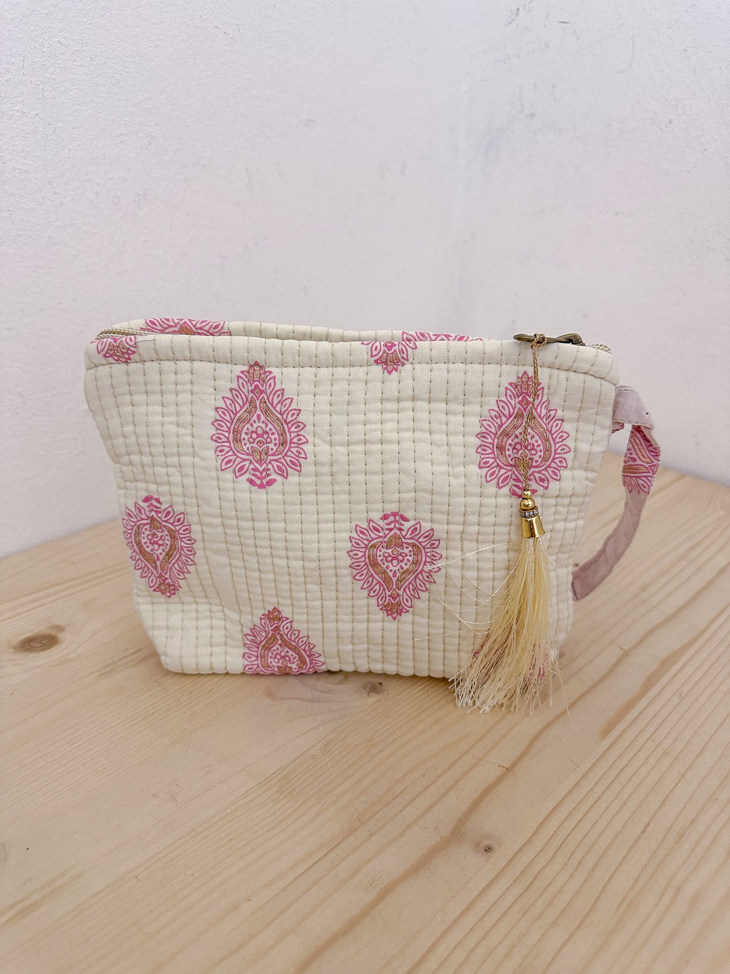 Ethnic trapezoid toiletry bag