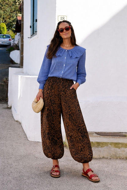 Pantalón leopardo globo