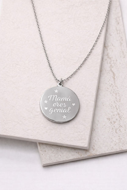Collar Mamá eres genial PLATA