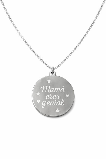 Collar Mamá eres genial PLATA